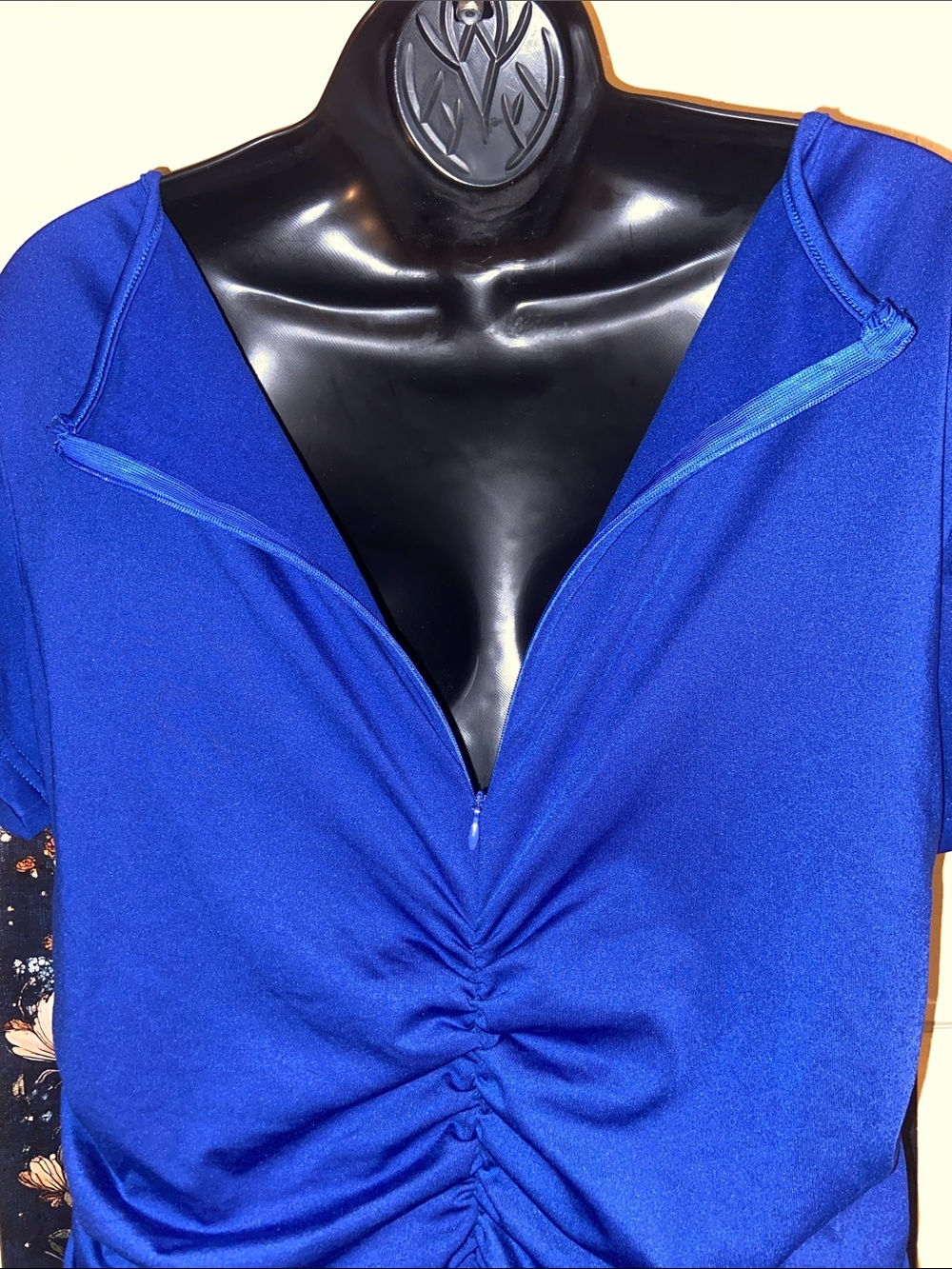 ROYAL BLUE BODYCON DRESS Ruched & Bows - Picture 5 of 7